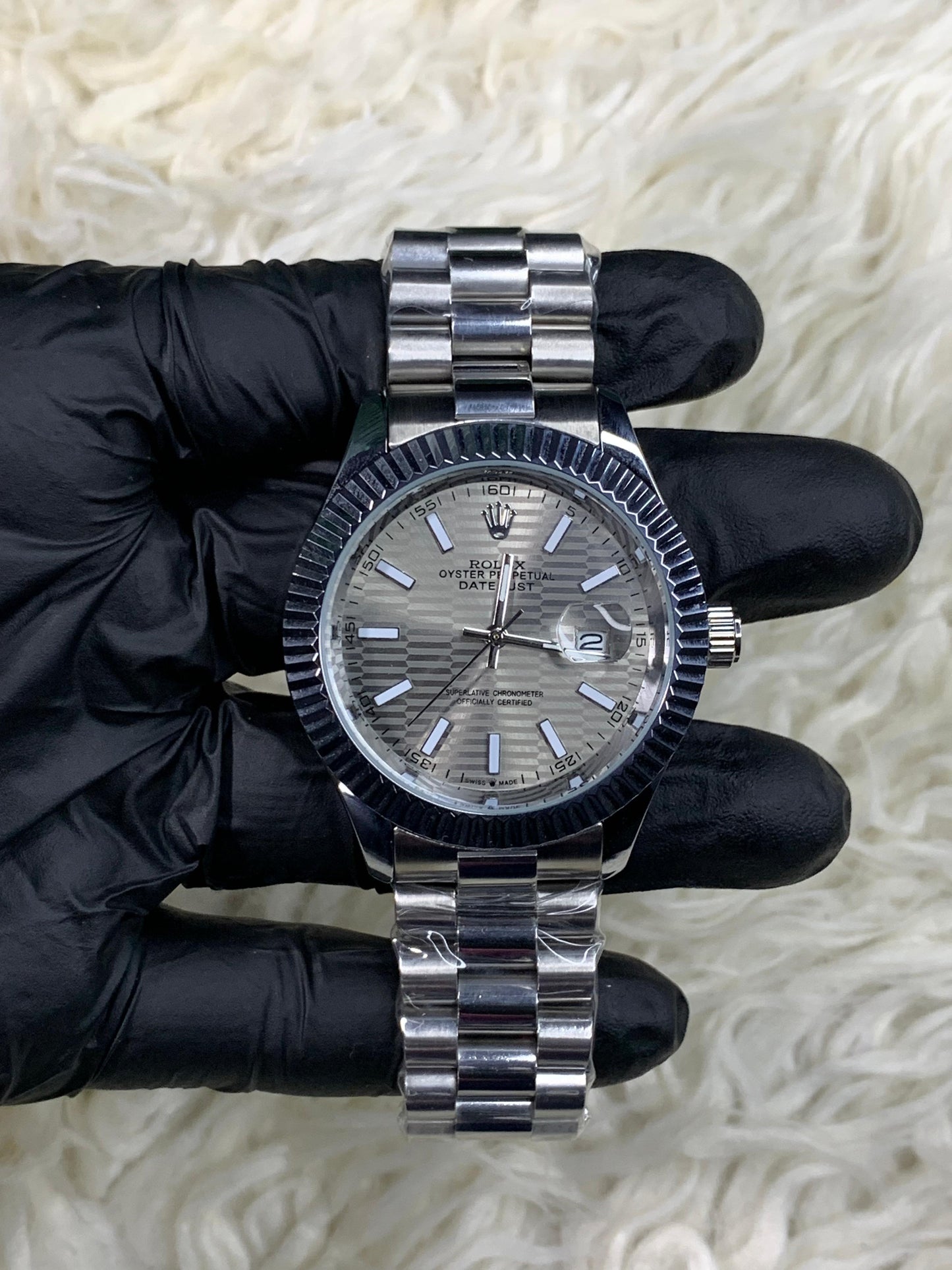 Rlx DateJust Silver Grey Dial