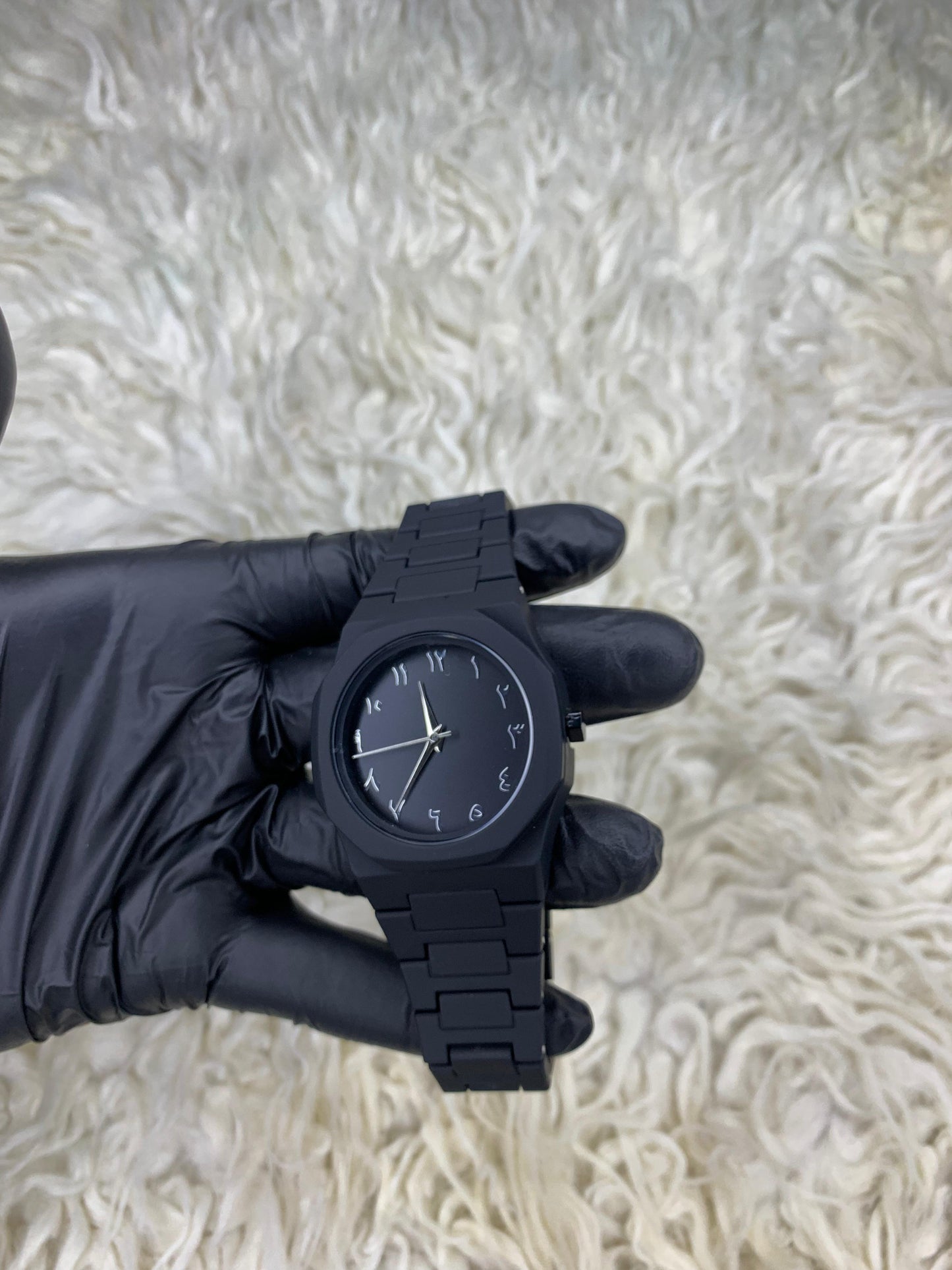Arabic Aura Black Chain Silver Dial