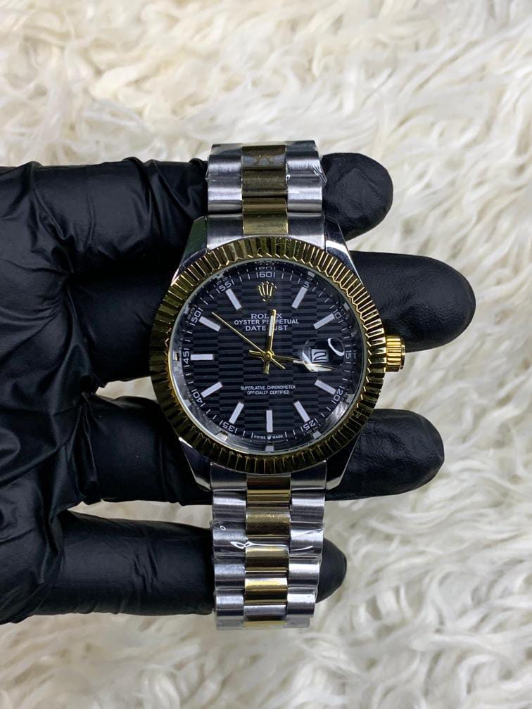 Rlx Datejust Index Two-Tone Black