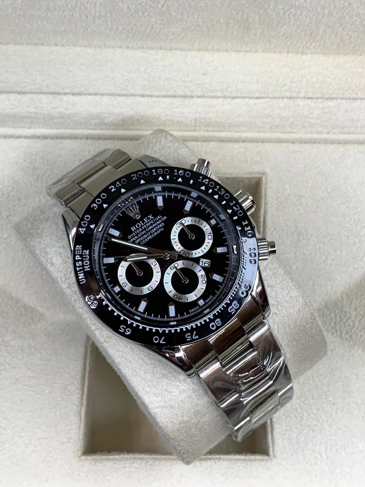 Rlx Daytona Silver With Black Dial