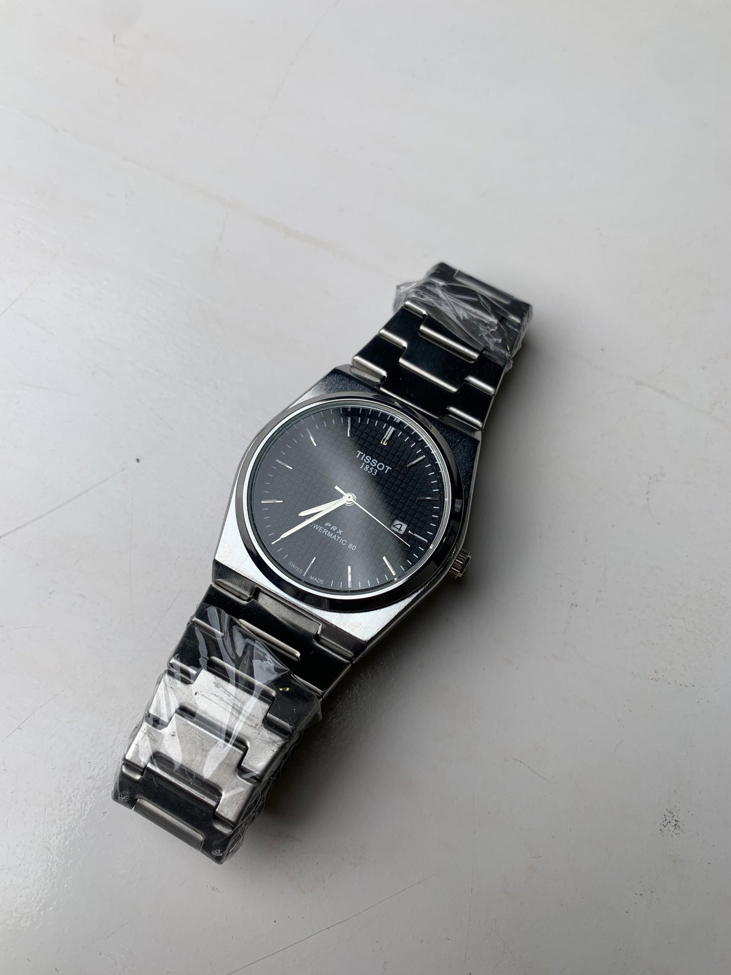 Tissot Prx 1853 Silver Black Dial