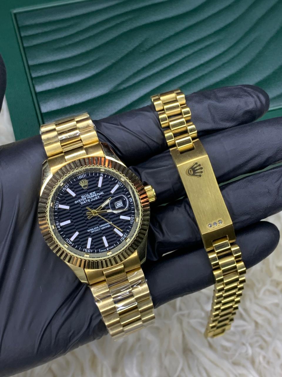 Gold Watch + Bracelet