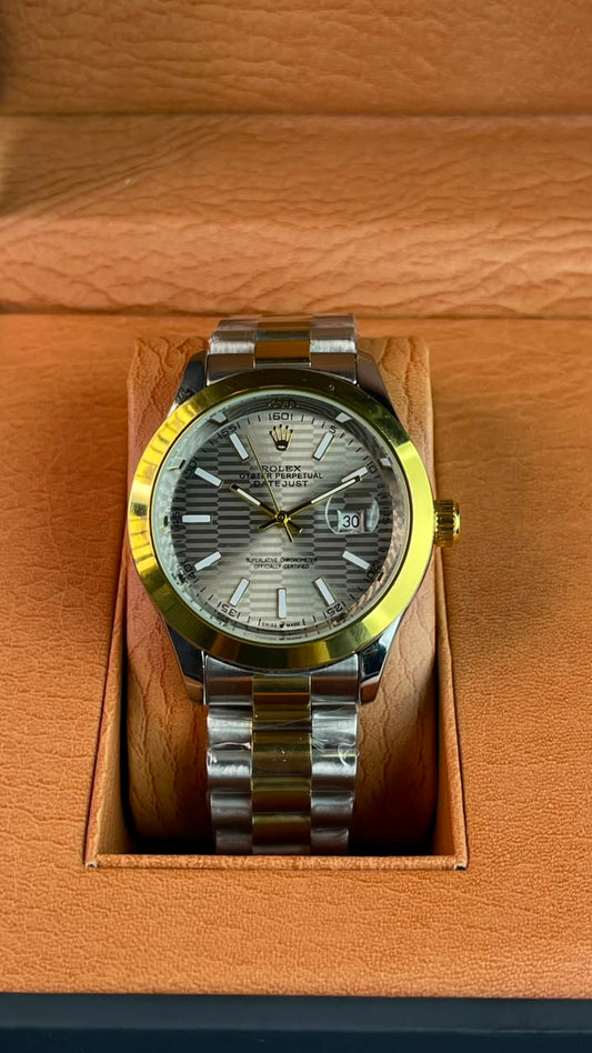 Rlx DateJust Two-Tone Silver Dial