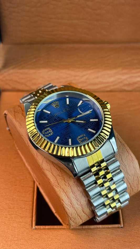 Rlx DateJust Two-Tone Jubilee Blue Dial