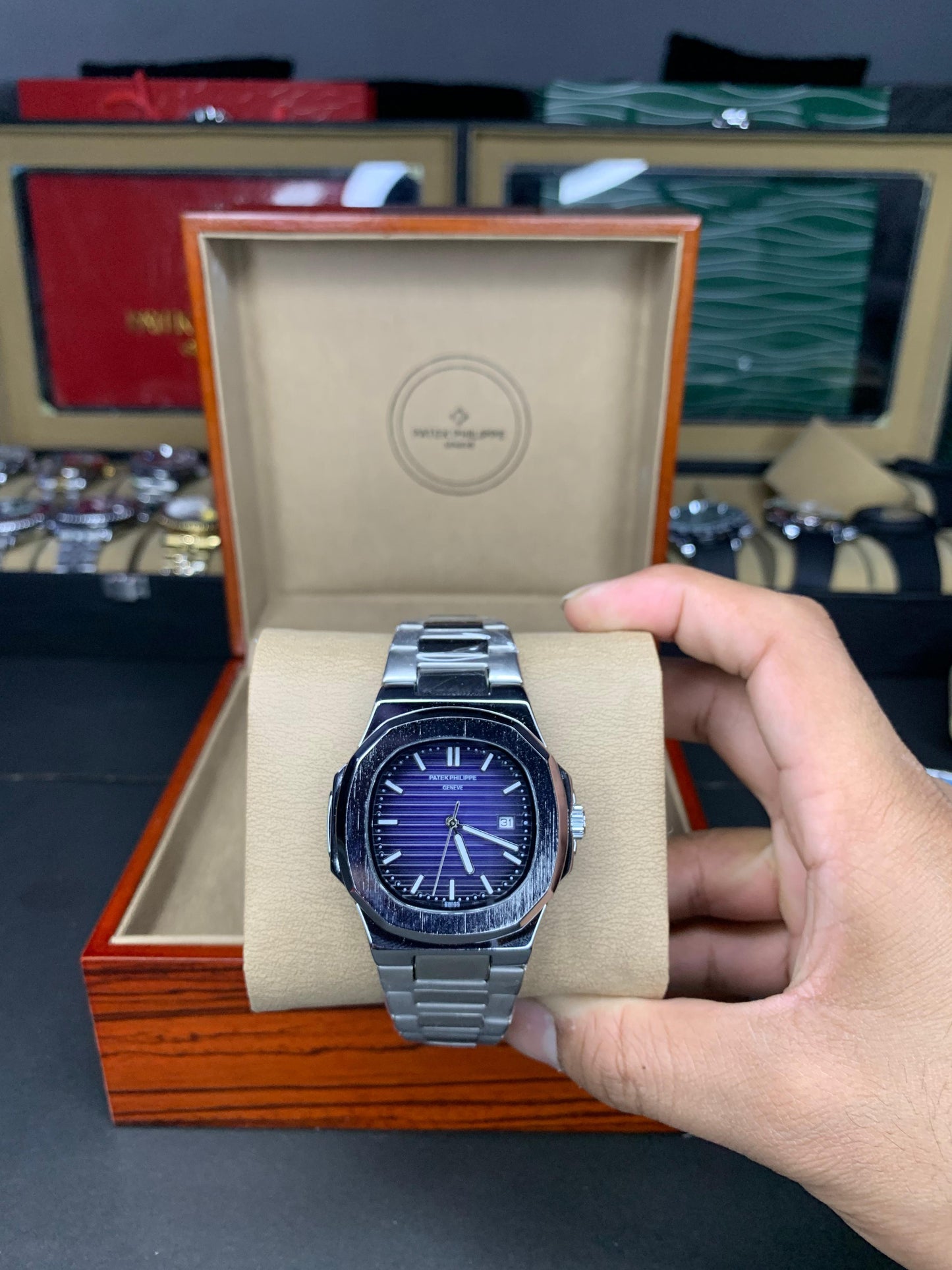 Patek Philippe Nautilus Silver Blue Dial