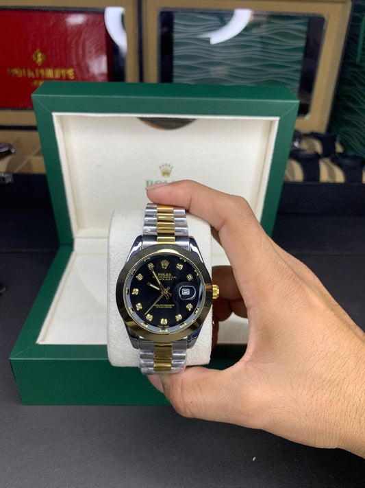 Rlx DateJust Two-Tone Black Dial