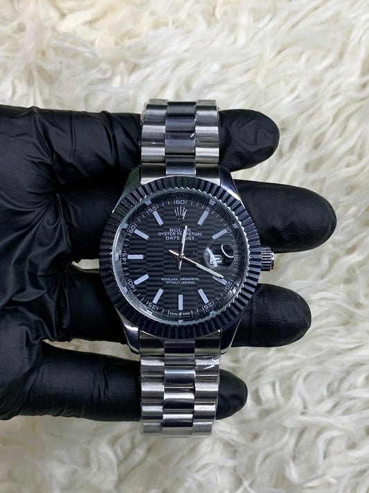 Rlx Datejust Index Silver Black