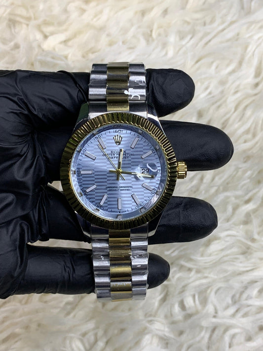 Rlx Datejust Index Two-Tone Ice Blue
