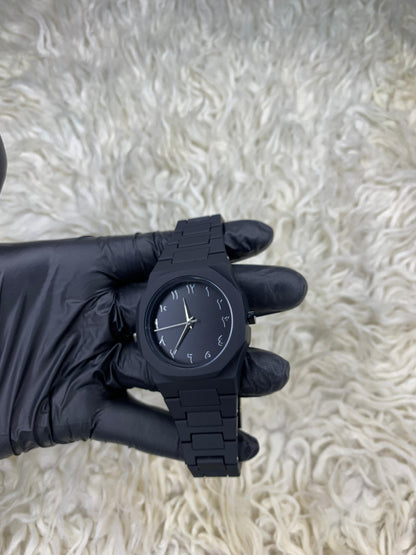 Arabic Aura Black Chain Silver Dial
