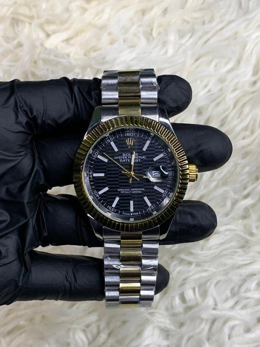 Rlx Datejust Index Two-Tone Black
