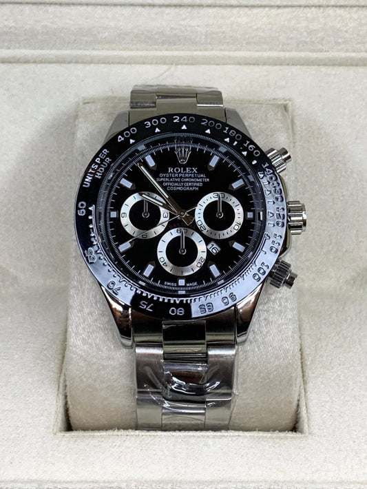 Rlx Daytona Silver With Black Dial