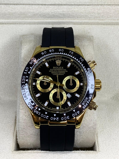 Rlx Daytona Strap Golden Black Dial