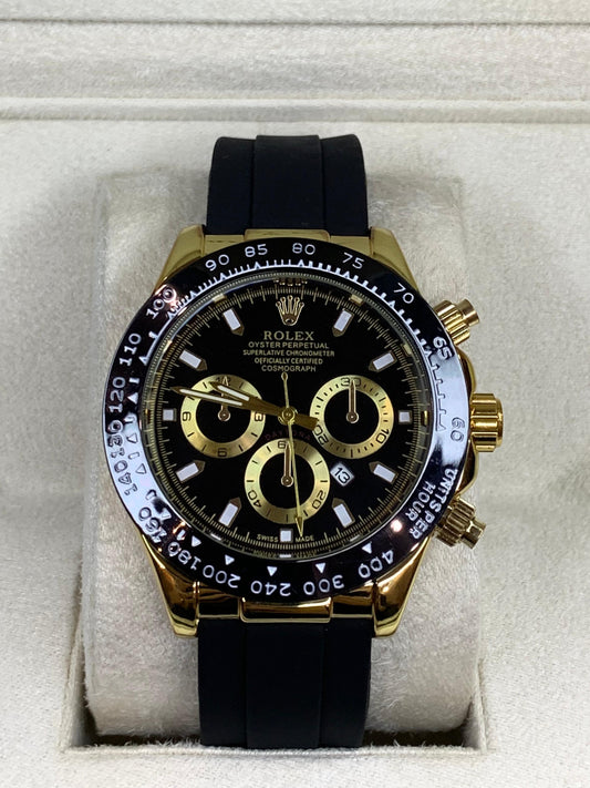 Rlx Daytona Strap Golden Black Dial