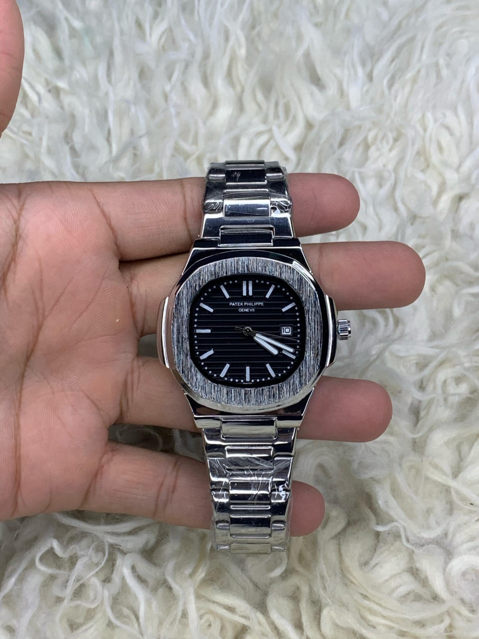 Patek Philippe Nautilus Silver Black Dial