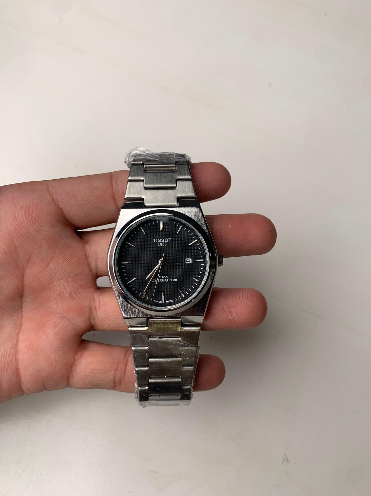 Tissot Prx 1853 Silver Black Dial