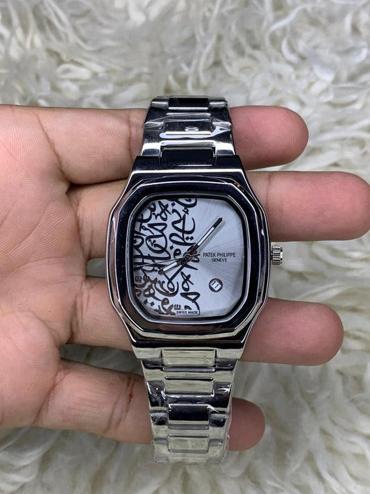 Patek Philippe Nautilus Silver White Arabic Dial