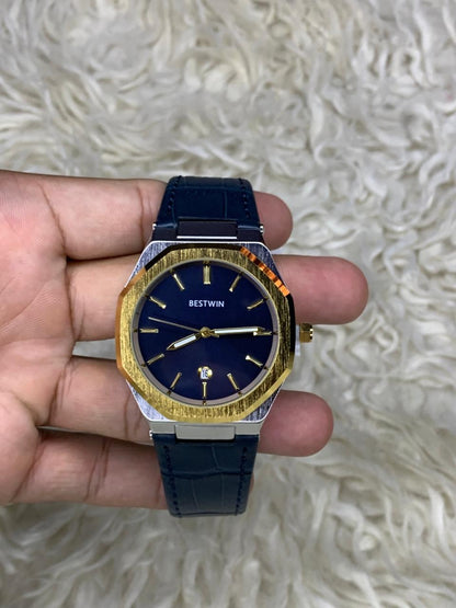 Bestwin Original Golden Blue Dial With Blue Straps