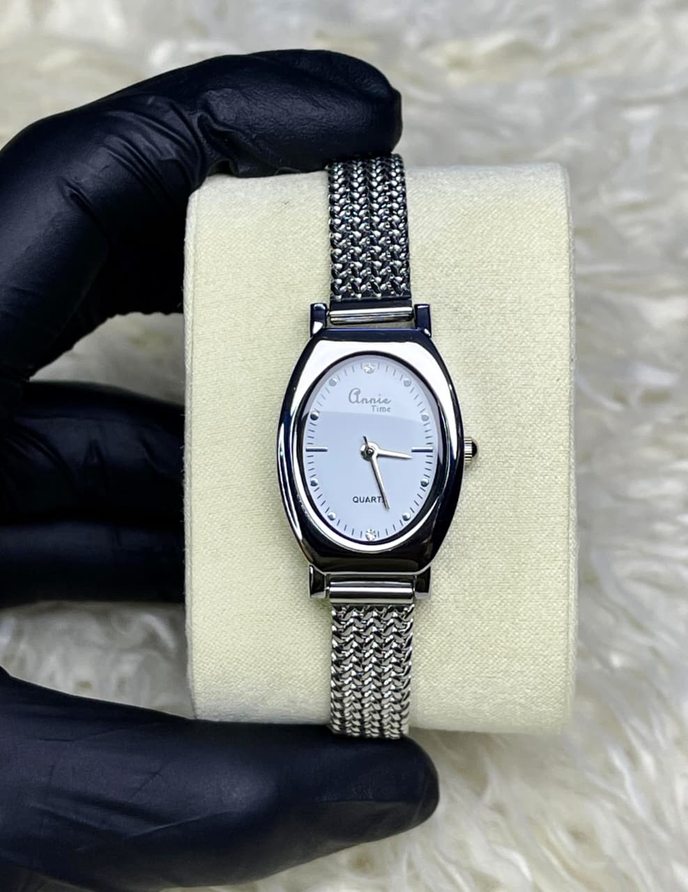 Annie Time Silver Chain White Dial