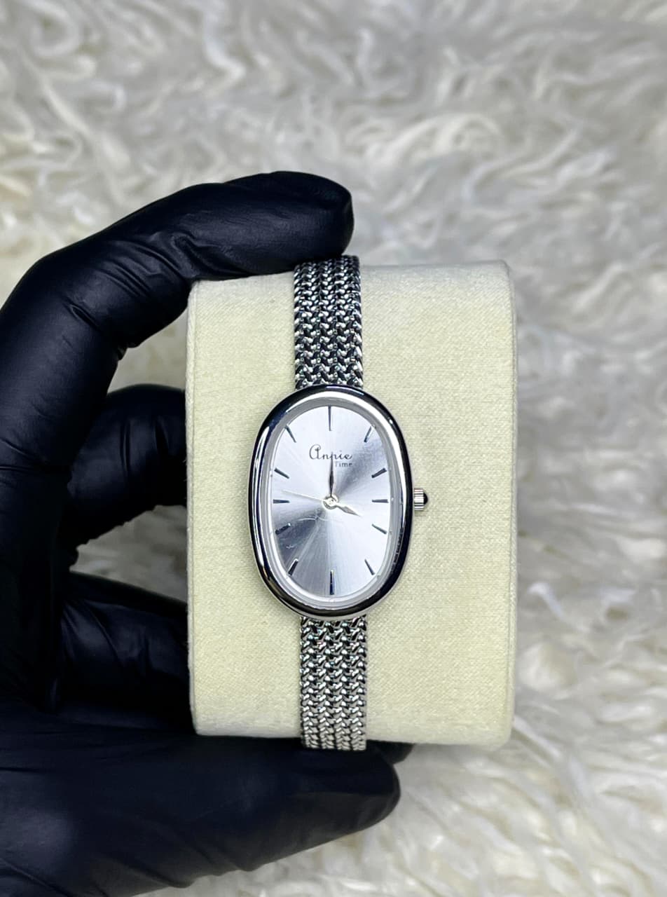 Annie Time Silver Chain White Dial
