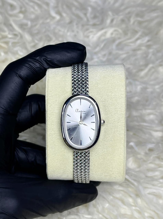 Annie Time Silver Chain White Dial