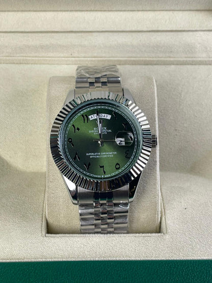 Rlx DayDate Arabic Green Dial