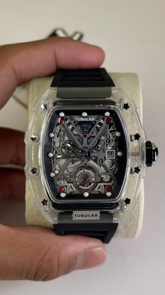 Tubular Rectangular Sport Black Dial