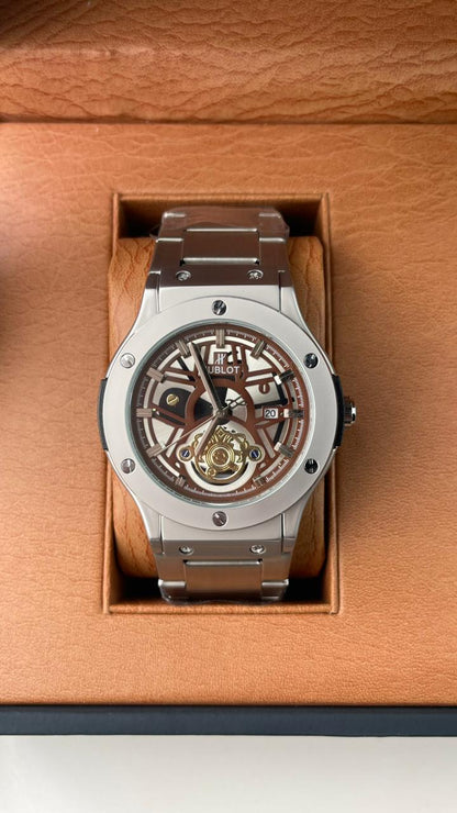 Hublot Skeleton Silver Brown