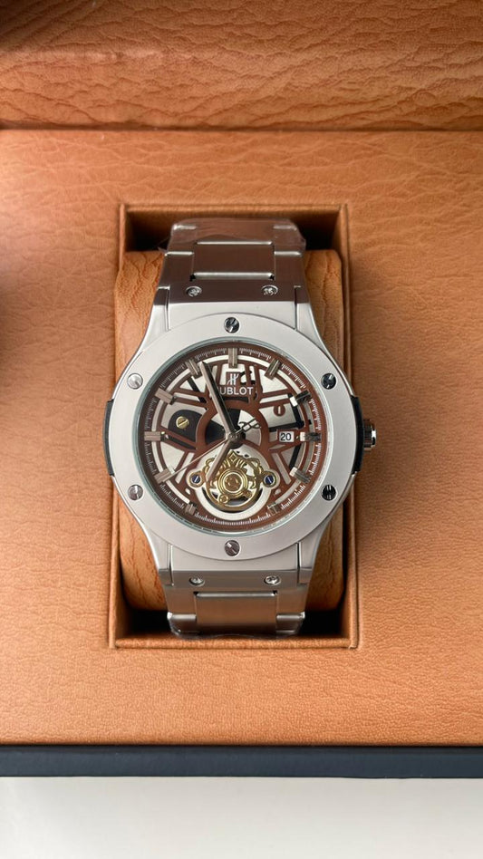 Hublot Skeleton Silver Brown