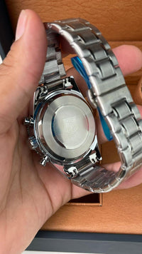 Calibre 5 Silver Chain White Dial