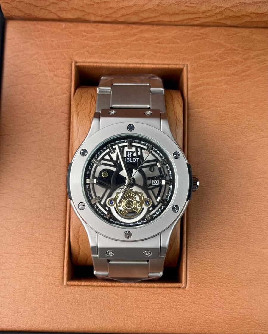 Hublot Skeleton Silver black