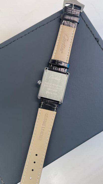 Cartier Tank Silver White And Black Strap