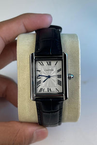 Cartier Tank Silver White And Black Strap
