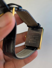 Cartier Tank Golden White And Black Strap