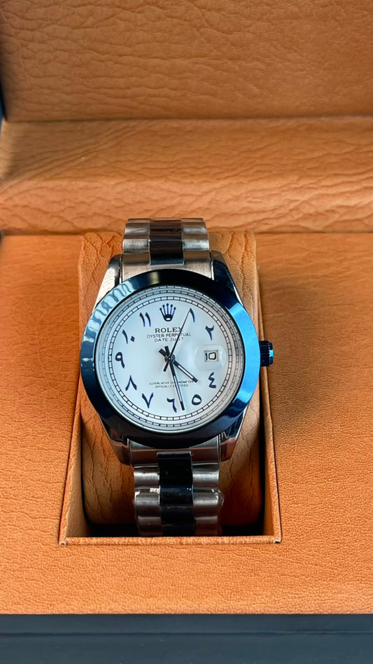 Rlx DateJust Two-Tone White Arabic Dial