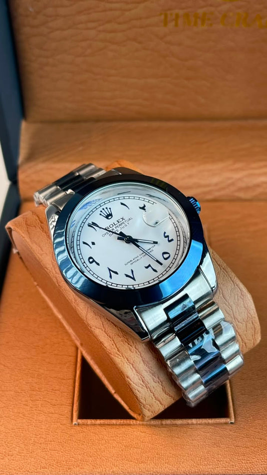 Rlx DateJust Two-Tone White Arabic Dial