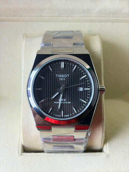 Tissot Prx 1853 Silver Black Textured