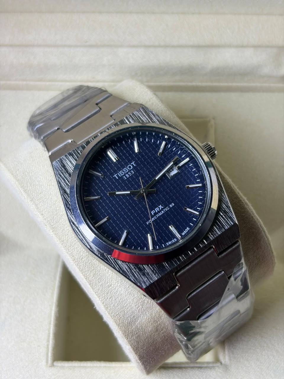 Tissot Prx 1853 Silver Blue Textured