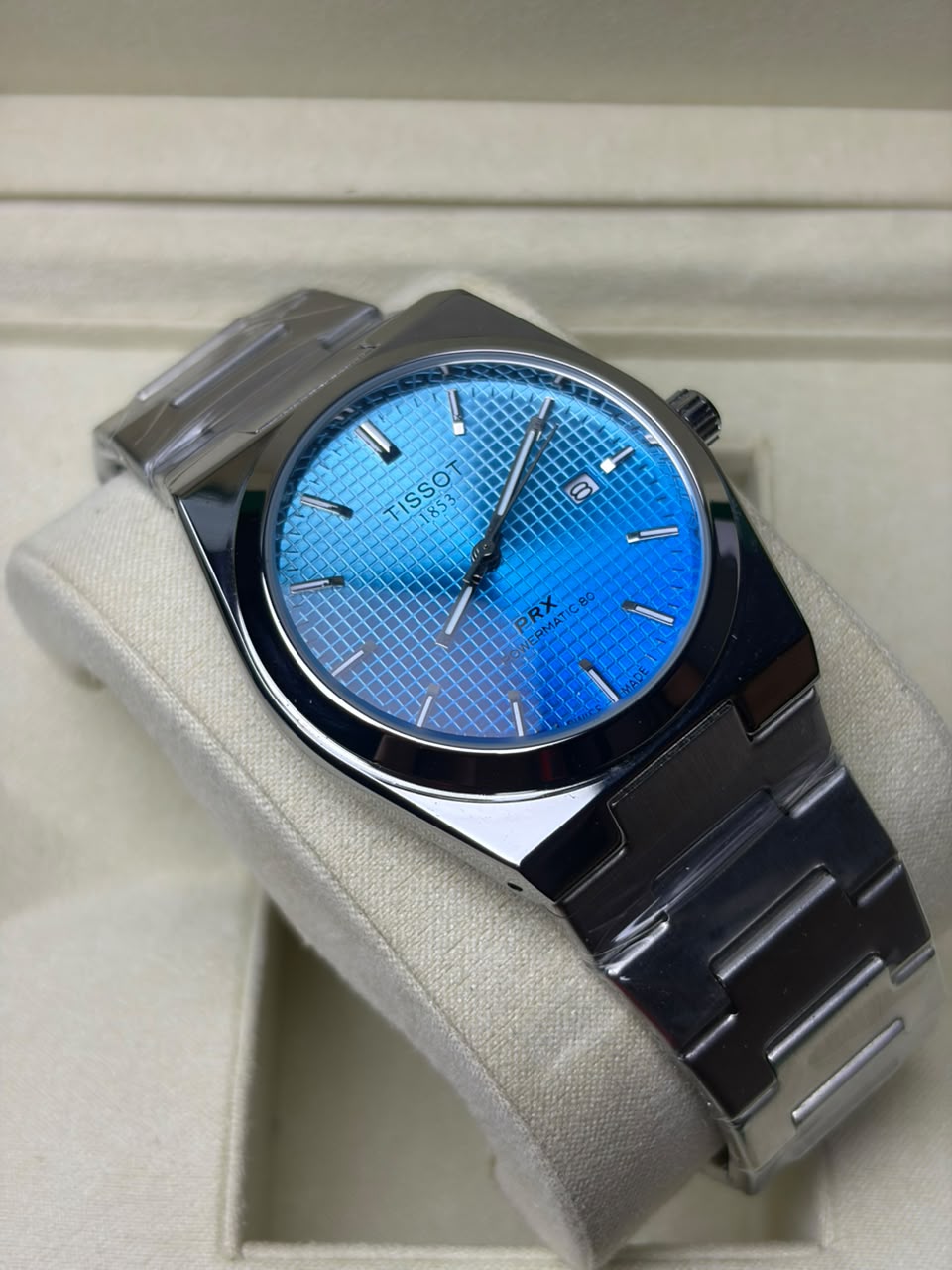 Tissot Prx 1853 Silver Blue Dual Shade