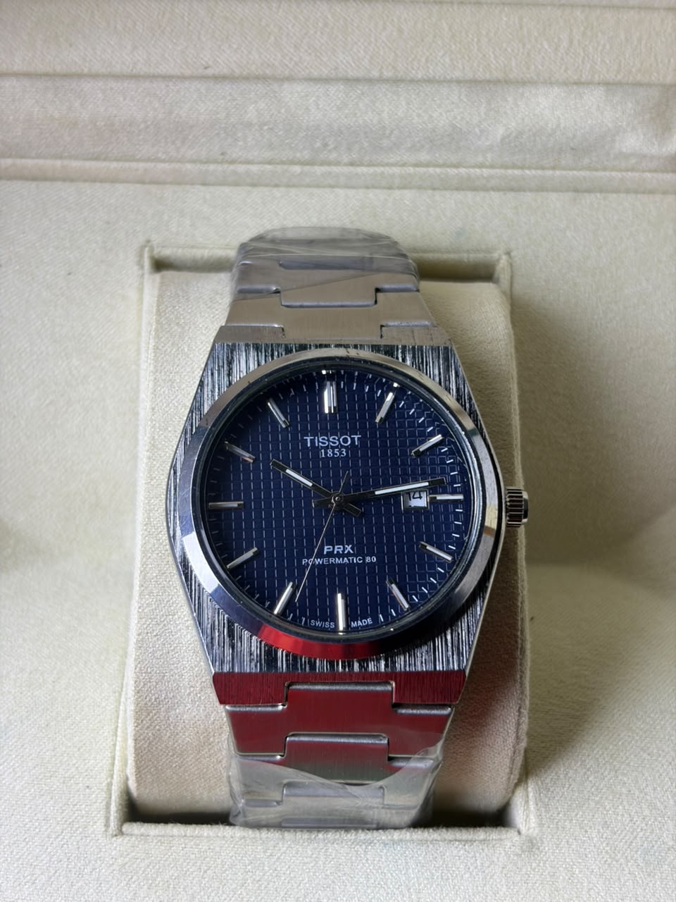 Tissot Prx 1853 Silver Blue Textured