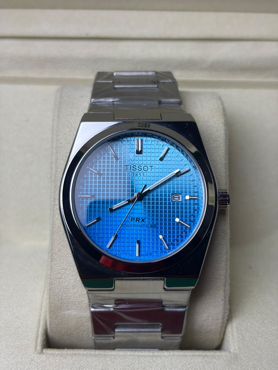 Tissot Prx 1853 Silver Blue Dual Shade