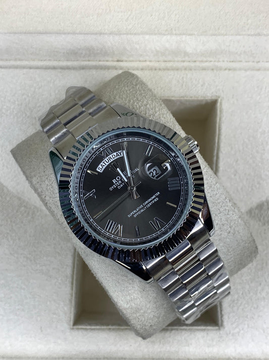 Rlx Day-Date Roman Black Dial